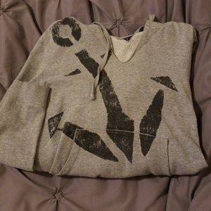 Gray hooded Roxy ancor sweatshirt